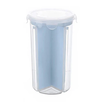 

Kitchen Transparent Compartment Sealed Cans Grain Storage Tank Multifunctional Food Storage Box Storage Tank 5L Blue Plastic