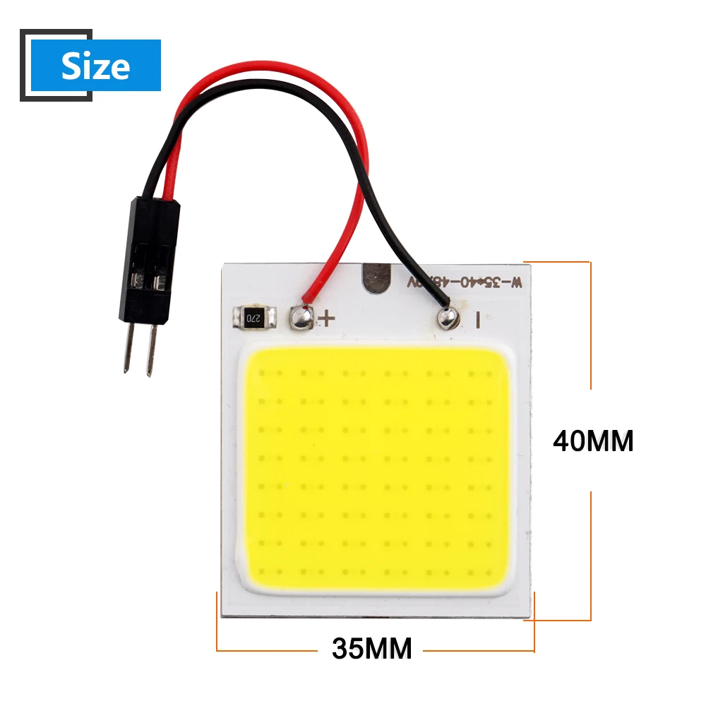 100 шт. 9-16 В COB 48 SMD Светодиодная лампа купольная лампа 480Lm автомобильная карта крыши парковка Авто Чтение Светодиодные лампы T10+ BA9S+ Festoon