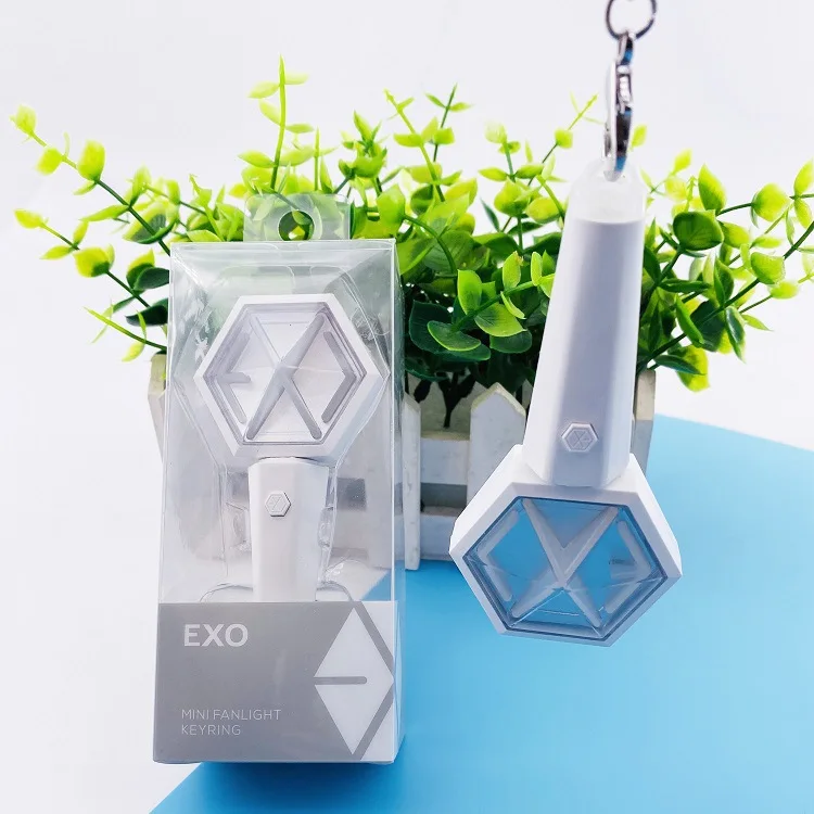 Kpop Exo мини-светильник, брелок, подвесные аксессуары, подвеска, брелок, кольцо, поддерживающая флуоресцентную палочка для концертов k-pop EXO
