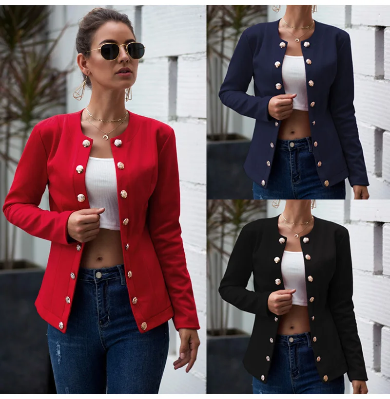 Куртки кардиган пальто для женщин с длинным рукавом весна осень Femme Повседневная красная офисная одежда наряд Рабочая верхняя одежда размера плюс