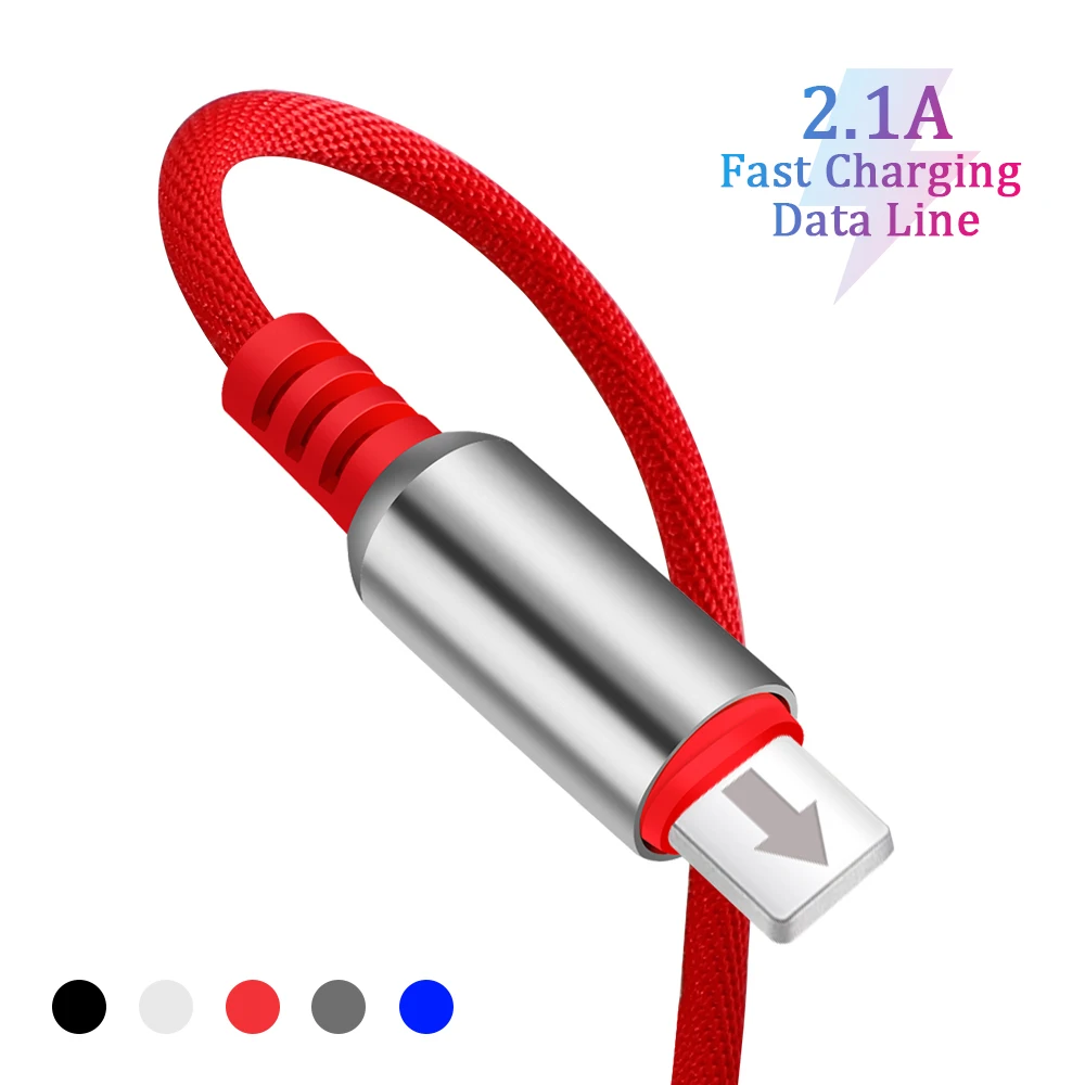 Локоть USB кабель для iPhone XR 8 7 Plus 2.1A Быстрая зарядка кабель для iPhone 6 6s Xs Max X iPad кабель для iPhone 11 Pro Max зарядное устройство