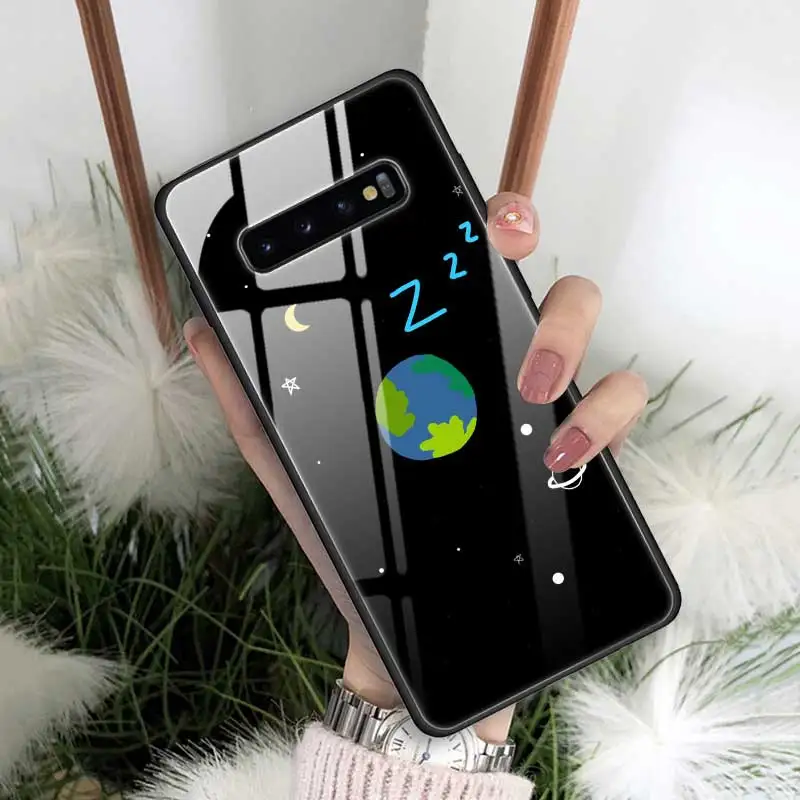 T18 Чехол из закаленного стекла для samsung Galaxy S10 5G Note 9 A70 силиконовый защитный чехол для телефона - Цвет: T18