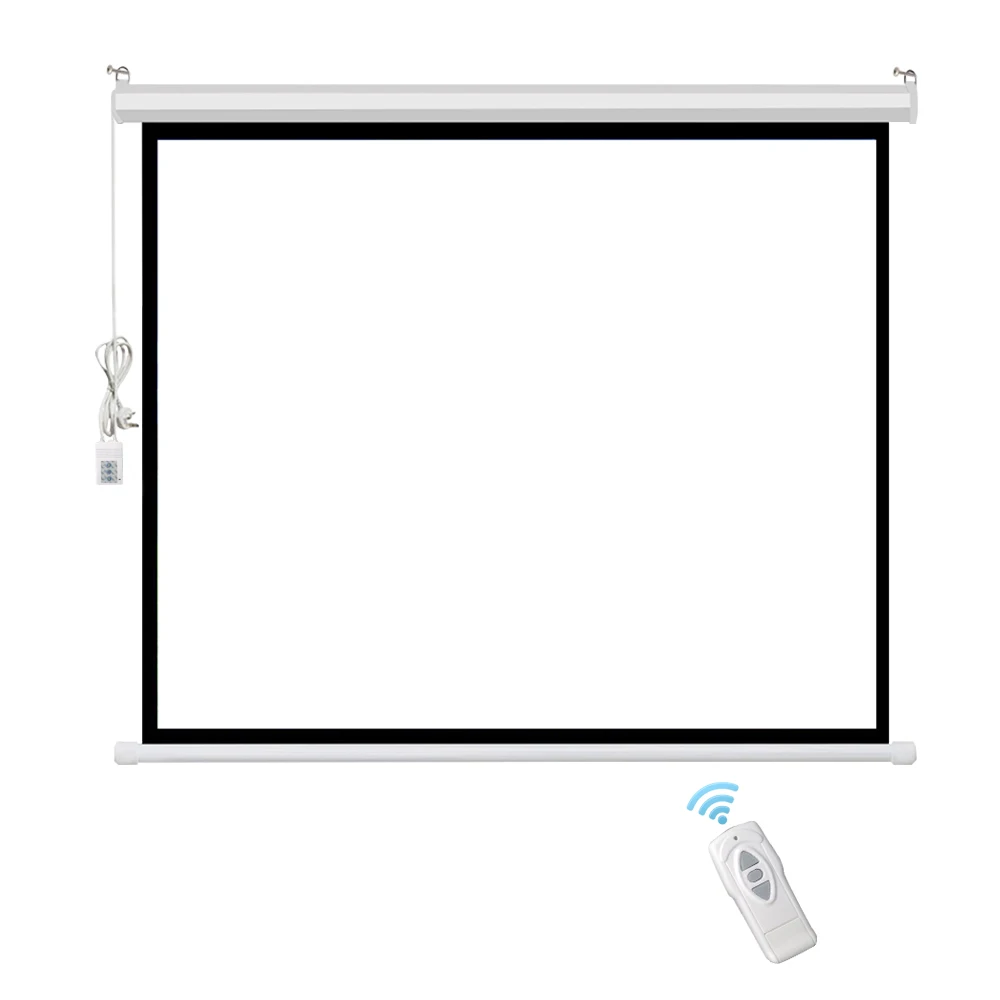 Цена Touyinger 169 72 84 100 120 дюймов Электрический Экран для Проектор Шторы моторизованный клапан для всех светодиодный ЖК дисплей DLP лазерный проектор ...