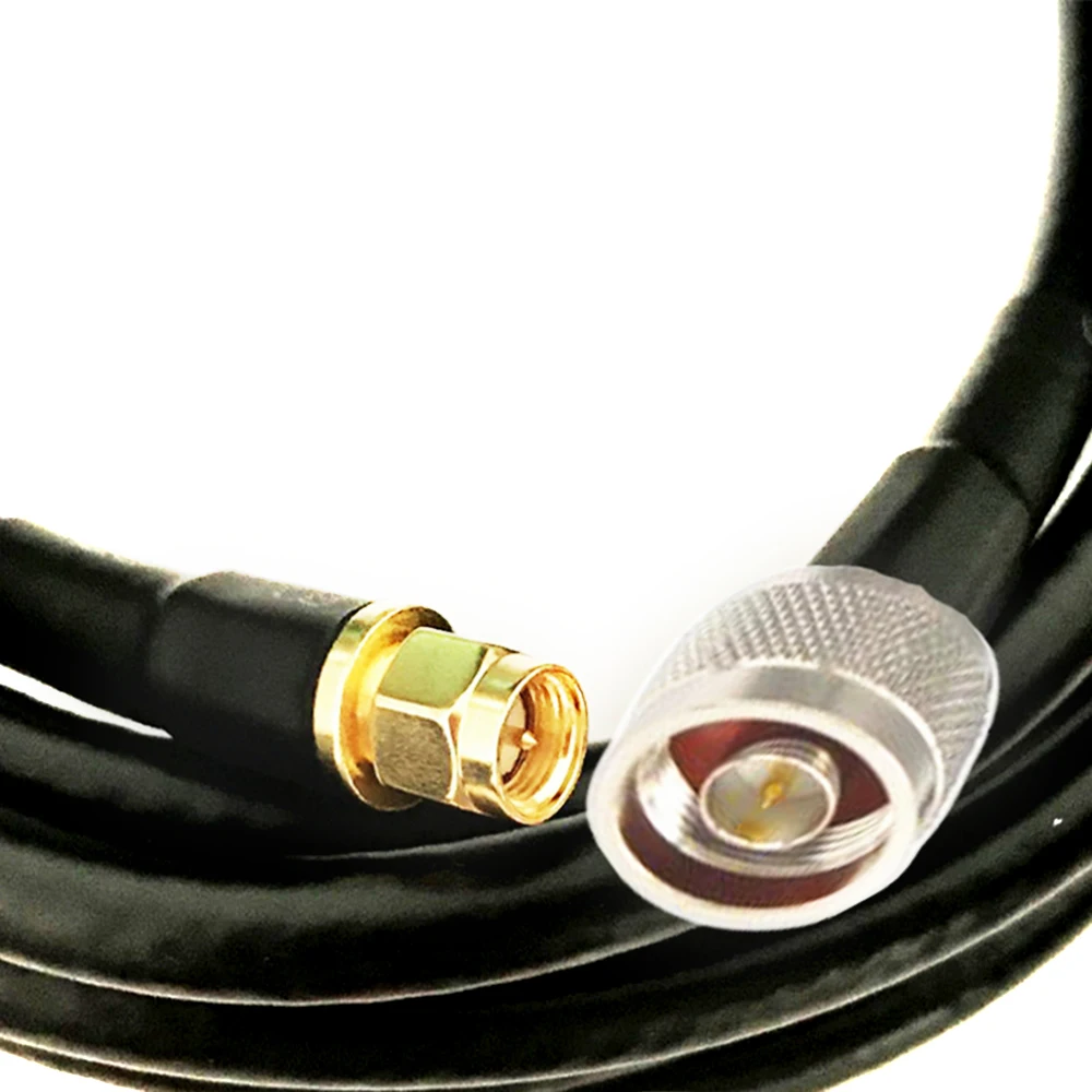 N-SMA RG58 Удлинительный кабель N Тип штекер SMA штекер 5 метров антенна Коаксиальный RG58 кабель Соединительный адаптер