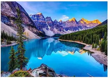 

scenery diamond mosaic landscape mountain lake dimond painting art rhinstone dotz embroidery drawing puzzle picture wall sticker