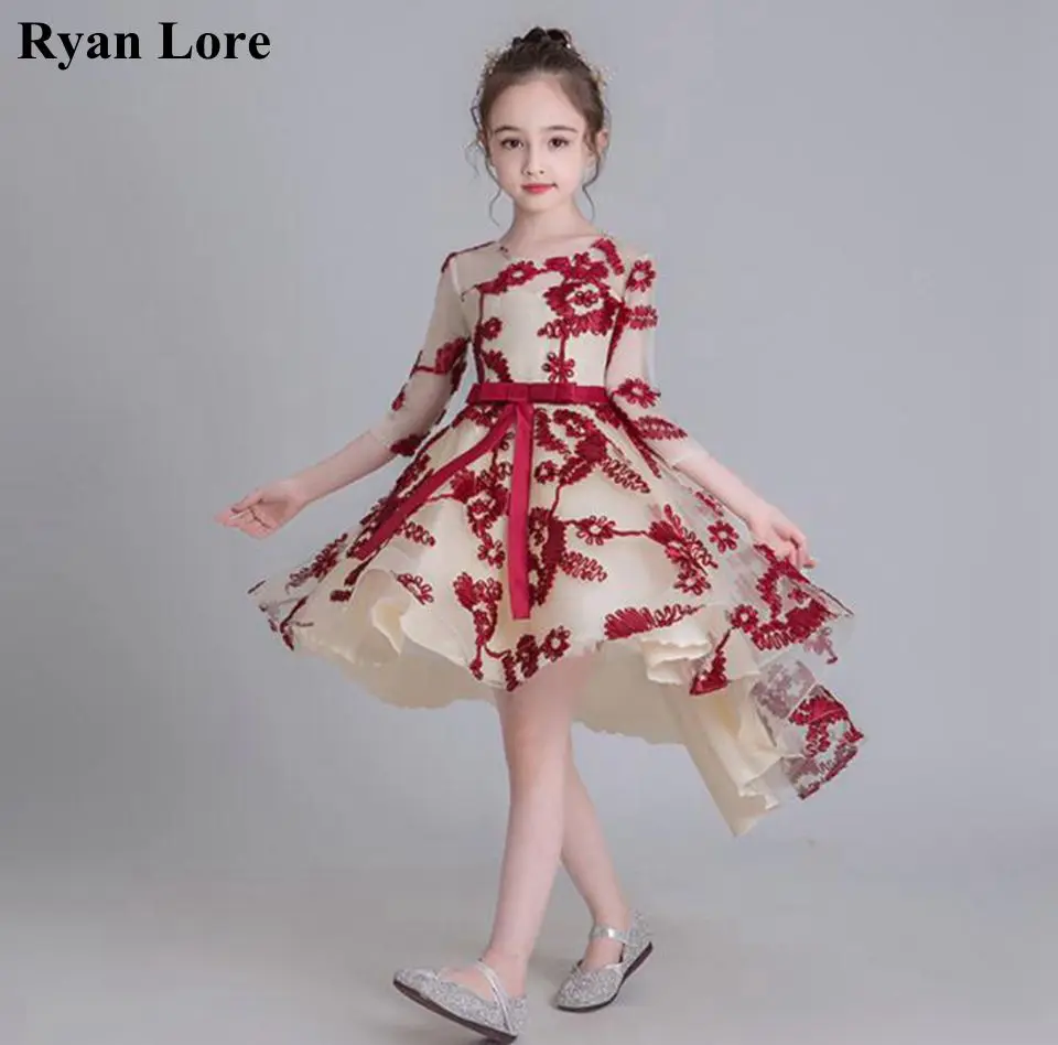 

Lovely Flower Girl Dresses 2020 Kids Evening Gowns For Wedding Party First Communion Dresses Princess Appliques vestido comunion
