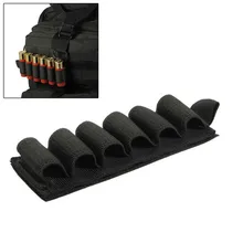

6 Round Hunting MOLLE Shotgun Stock Shell 12 Gauge Holder Ammo Pouch Shot Pistol Gun Buttstock Holder Hook Hunting Gun Accs