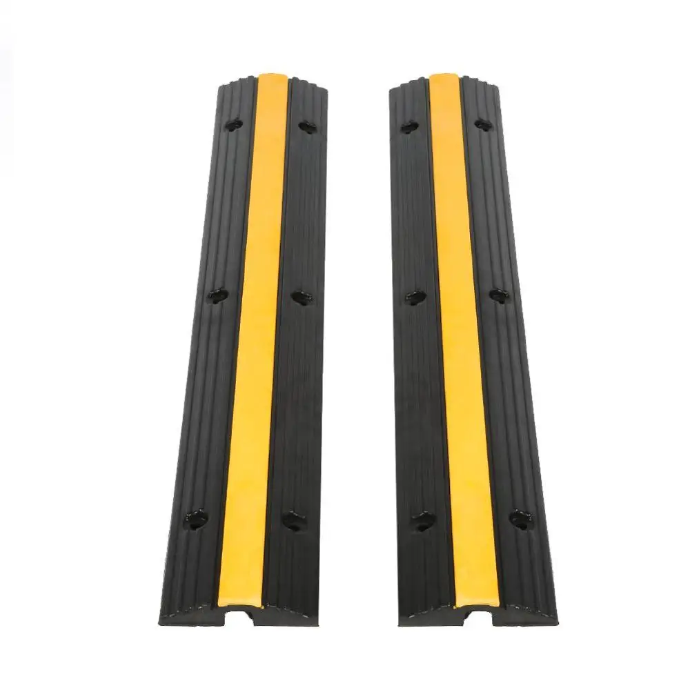 

2pcs Heavy Duty Single Channel Rubber Speed Bump Cable Protector Cover 99 x 16 x 3cm