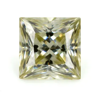 

Fashion diamond stone yellow color 7*7 MM princess cut moissanite
