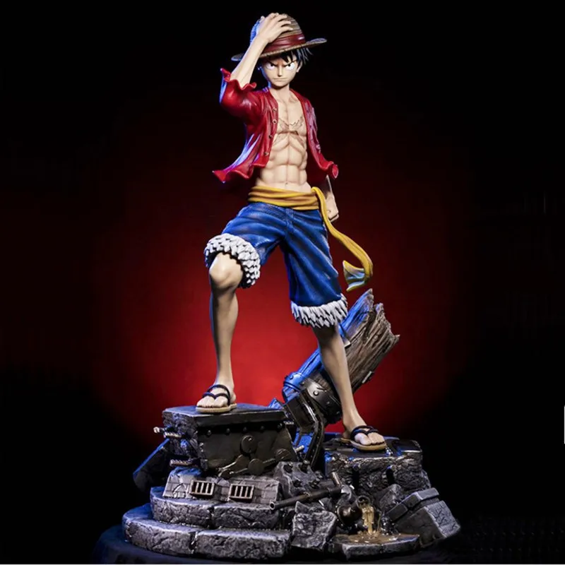 

60cm One Piece Monkey D Luffy with Treasure GK Statue 1/4 Scale Painted Large Size PVC Action Figure Model Collection Toys Gifts