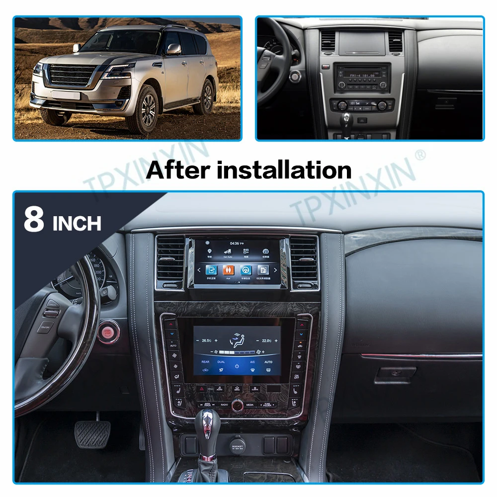 

For NISSAN PATROL Y62 infiniti QX80 2010 - 2020 Android 9 Carplay Radio Player Car GPS Navigation Multimedia Stereo Head Unit
