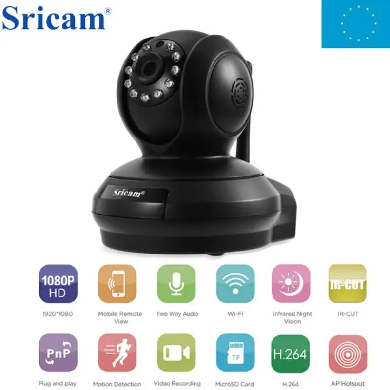 

Sricam SP019 2.0MP Wireless IP Camera H.264 WiFi Indoor Security Camera P2P TF Card Home Surveillance Cam