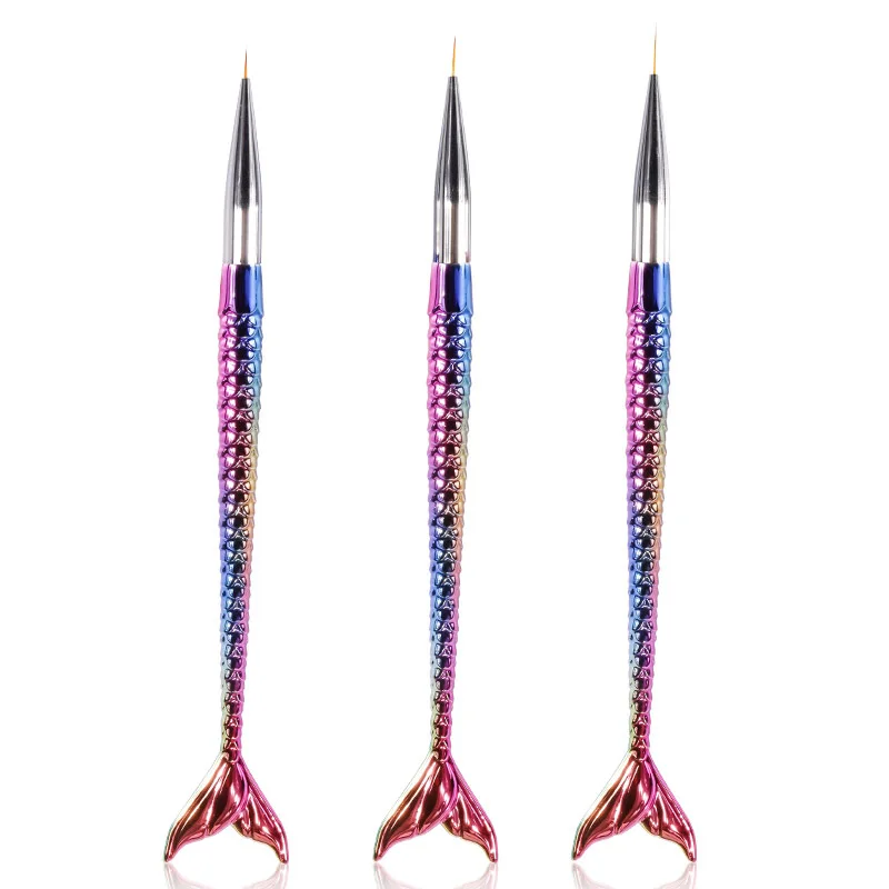 

2018 New Nail Painting Brush Carving Drawing Pen, Mermaid Pen Pole Gradient Pole, Fishtail Drawing Pen 3 Suits CC114