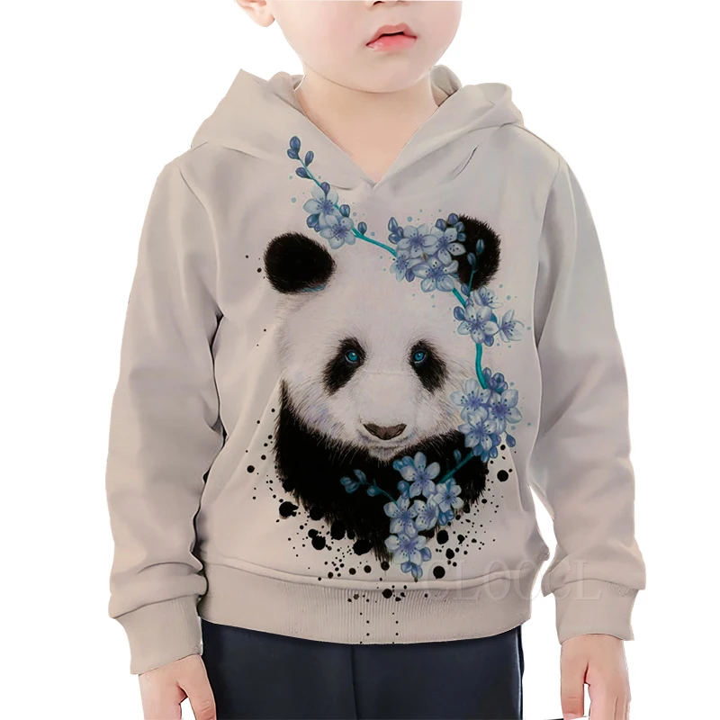children Hoodie 1 Новинка; забавная толстовка с рисунком панды; детская толстовка; желтые толстовки с рисунком панды для девочек и мальчиков; повседневная детская крутая уличная одежда - Цвет: children Hoodie 1