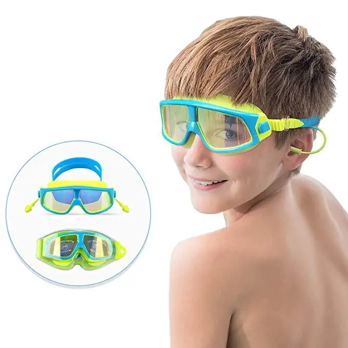 

New Style CHILDREN'S Swimming Goggles Big Box Electroplated Waterproof Anti-fog UV-Protection BOY'S Girls Swimming Goggles Sy502