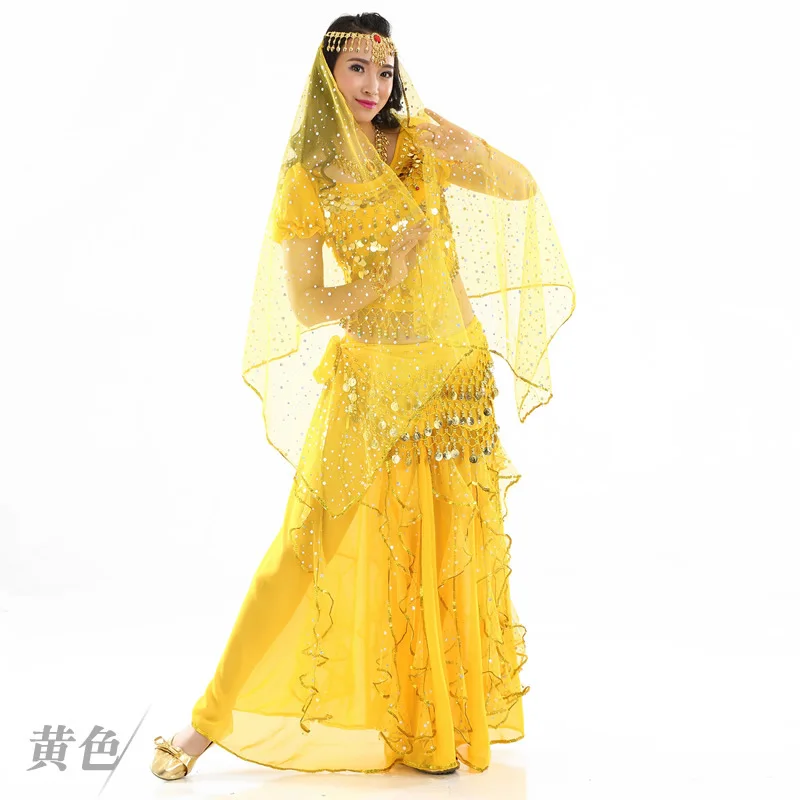 Yellow 5 шт./компл. костюмы для танца живота Восточные Танцевальные Костюмы для танца живота карнавальные танцевальные костюмы# DP0100 - Цвет: Yellow