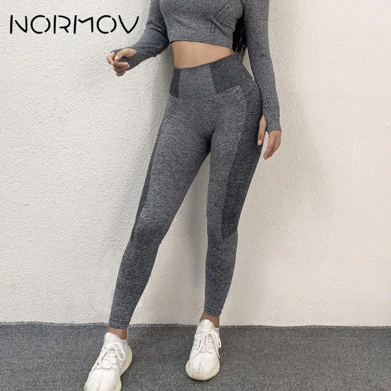 Женские быстросохнущие легинсы NORMOV для фитнеса Бесшовные штаны йоги