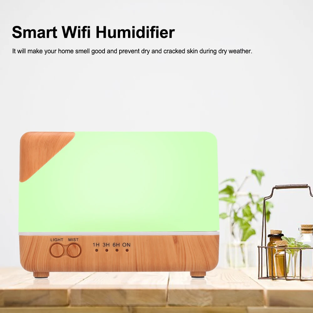 Умный Wifi беспроводной светодиодный ночник 700 мл увлажнитель воздуха Эфирное масло ароматерапия туман диффузный умный дом Tuya/SmartLife управление приложением