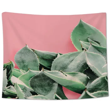 

Succulent Pattern Pink Background Wall Tapestry Beach Towel Home Decoration