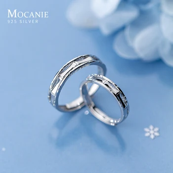 

Mocanie New Design 925 Sterling Silver Bamboo Pattern Opening Finger Ring for Men Women Korea Style Couple Ring Fine Jewelry