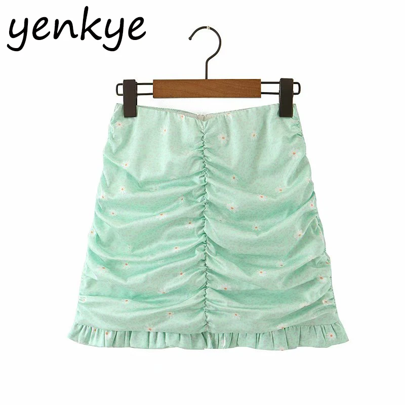 Юбка женская трапециевидная с леопардовым принтом атласная шифоновая Мини-юбка