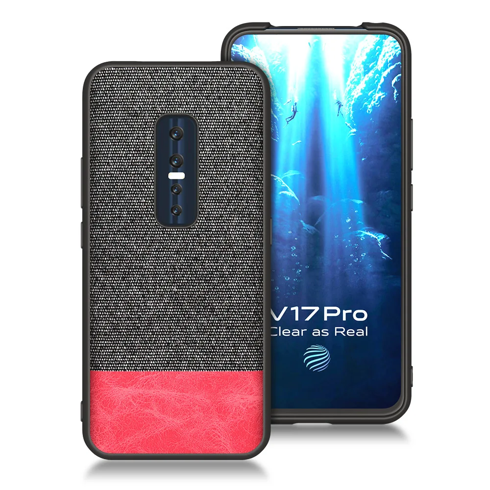 Роскошный тканевый чехол для телефона vivo V17 pro, тонкий мягкий ТПУ чехол для задней панели vivo v15 x27 pro Coque