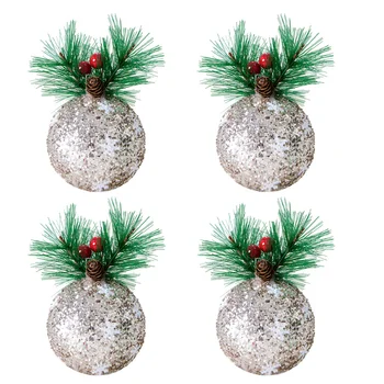 

4 Pcs Xmas Hanging Balls Christmas Hanging Decoration Holiday Layout Foam Balls