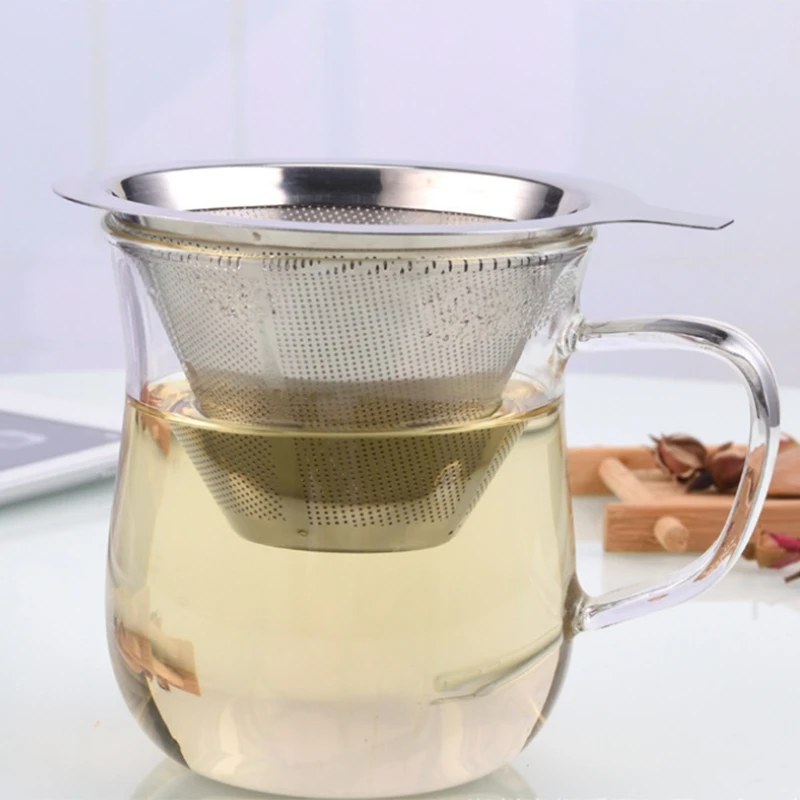 

304 Stainless Steel Coffee Leak Single Ear Double Stainless Steel Tea Leak Tea Filter Tea Filter 4 Pack