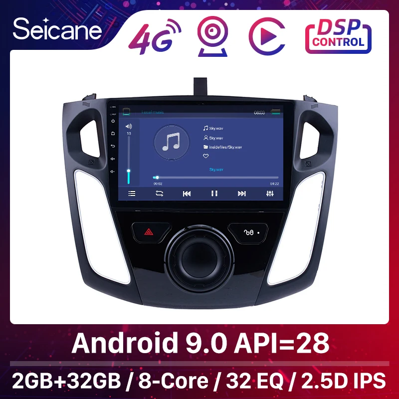 Мультимедийный плеер Seicane 2Din Android 9 0 дюймов GPS Bluetooth Wi Fi автомобильное радио