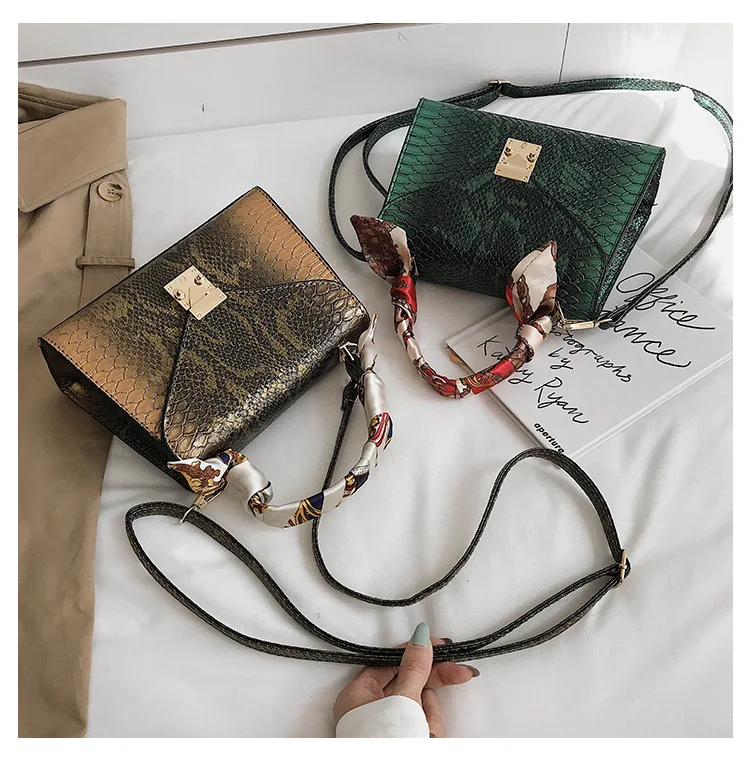 Luxury Crocodile Pattern Crossbody Bags For Women 2019 Small Scarf Handbag PU Leather Hand Bag Ladies Designer Shoulder Bag Blue (5)