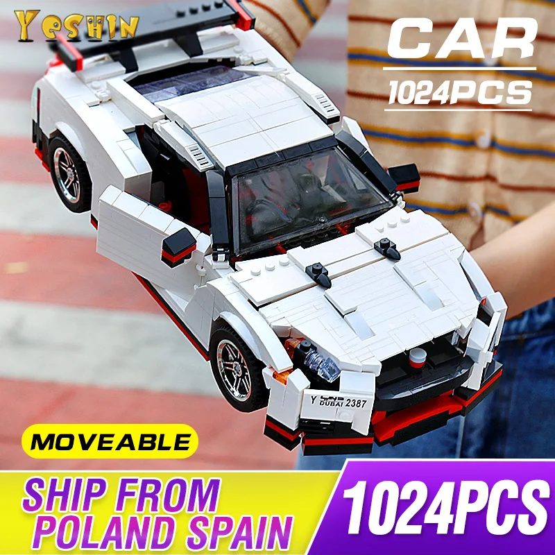 Креативная серия Moc Technic Ниссан GTR R35 скорость хром, Ванадий Набор автомобилей строительные блоки кирпичи модель игрушки 20518