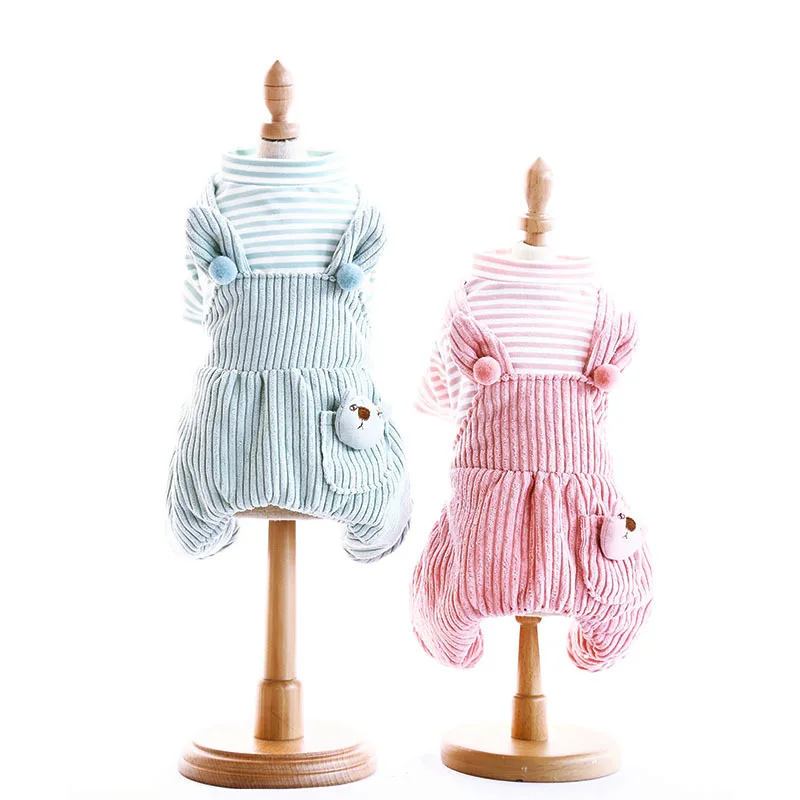 

Striped Design Dog Jumpsuits for 2019 Autumn and Winter Pet Clothing Pink and Blue Colors S-xxl Sizes Pet Jumpsuits Dog Clothing