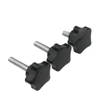 

1pcs M8 x 50mm 32# Thread Replacement Star Hand Knob Bakelite Hand Tighten Screw Tightening Screw Black Head diameter 32mm