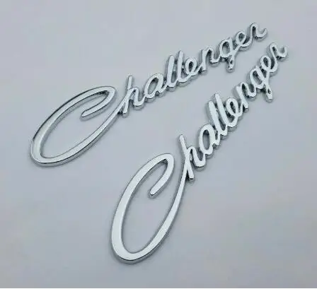 2x ABS хром Challenger скрипт эмблема значок наклейка Наклейка для Dodge fender A-0067 - Цвет: 2pcs silver