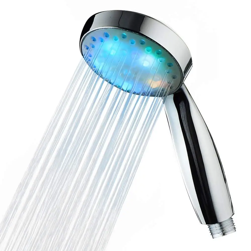 

Led Handheld Shower Head 7 Color Light Change Automatically Polished Chrome