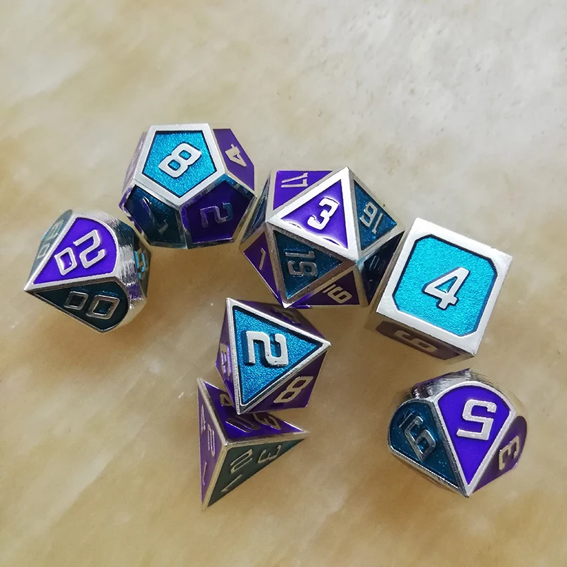 Игральные кости dnd металлический rpg набор многогранные игральные d20 10 6 8 12