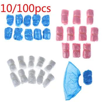 

10/100PCS Medical Waterproof Anti Slip Boot Covers Plastic Disposable Shoe Covers Overshoes Safety Drop Shipping