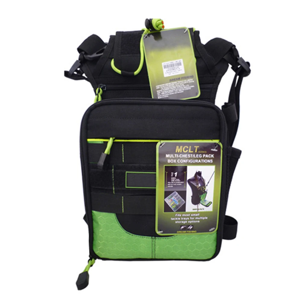 

M09 Practical Outdoor Chest Adjustable Lure Bag Waist Durable Fishing Nylon Rod Cross Body Storage Flashlight