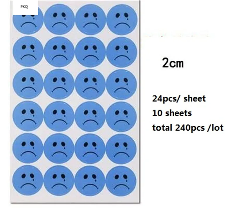 10 Sheets-Blue-2cm Стикеры для плача, наклейки для плача, детские цветные плачущие наклейки для лица, Студенческая сцена, популярные наклейки для лица - Цвет: 10 Sheets-Blue-2cm