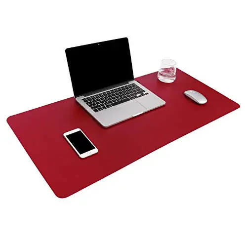 Wine Red Многофункциональный коврик для офисного стола, 31," x 15,7" YSAGi ультратонкий водонепроницаемый коврик для мыши из искусственной кожи, двойной коврик для письма - Цвет: Wine Red