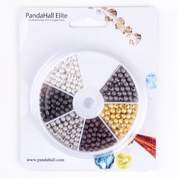 

1 Box Brass Stardust Round Spacer Beads Nickel Free Mixed Color 4mm 350pcs/box