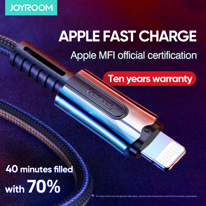 JOYROOM S-M409 кабель Lightning Qucik для зарядки 3а USB 1 2 м iPhone 5/6/7/8/X/Xs Max и iPad | Электроника