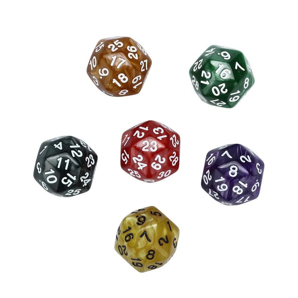 6Pcs 30-faced dice sets TRPG game lovers perfect gift freaky dice resin 6pcs dices in one set  brand new polydice dice set 30A20 (9)
