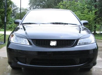 

Unpainted Fiberglass Headlight Eyebrows Eyelids Covers for 2001-2005 Honda Civic ES EM