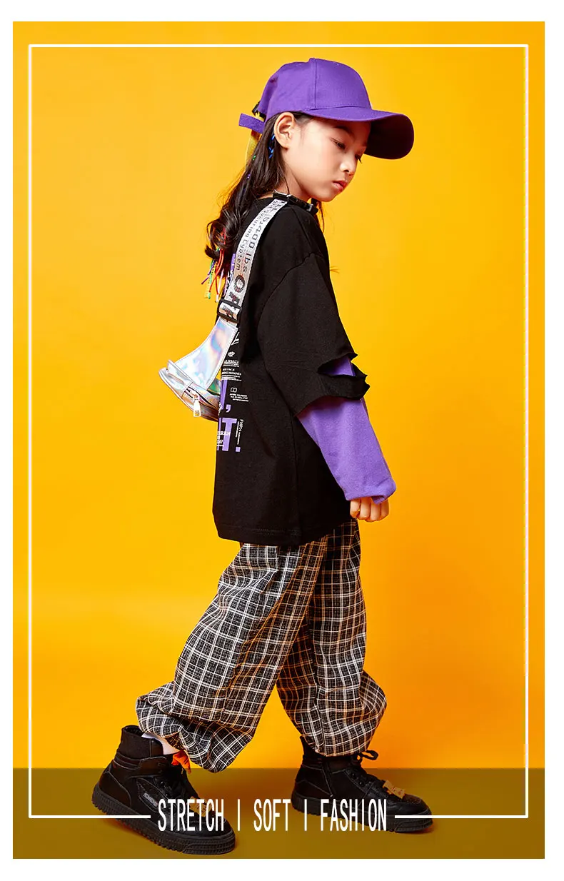 Kids Hip Hop Clothes Girls Jazz Street Dance Costume Children Spring Sweatshirt Pants Set Ballroom Dancewear Stage Outfit SL1965
