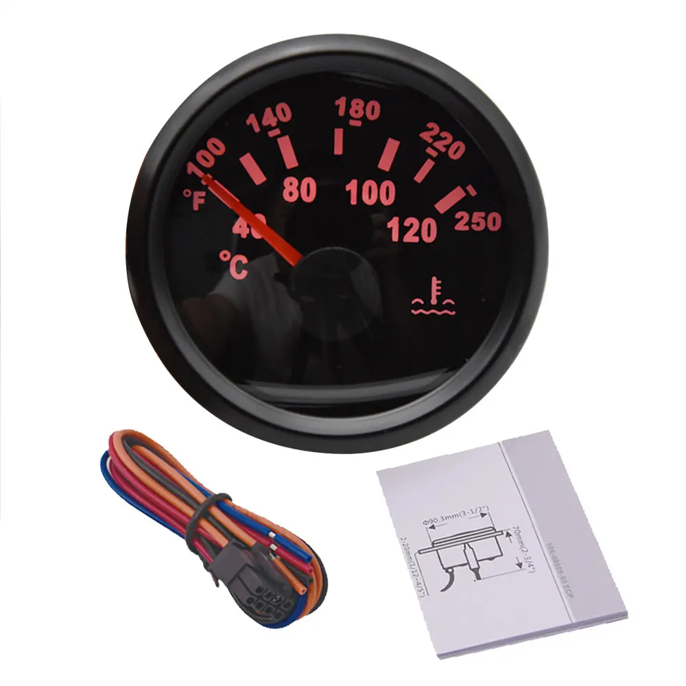 

52MM Car Water Temperature Gauge 40-120 Celsius 100-250 Fahrenheit Water Temp car gauges water level meter indicator racing