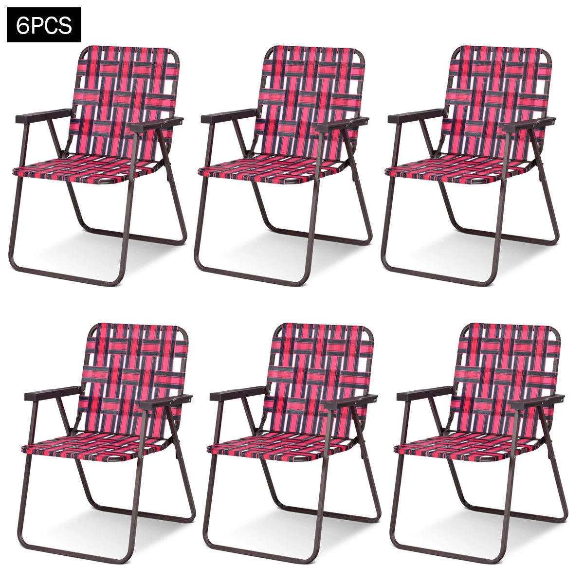 Costway 6pcs Folding Beach Chair Camping Lawn Webbing Chair Lightweight 1 Position Red Op3642re Beach Chairs Aliexpress Costway 6pcs Folding Beach Chair Camping Lawn Webbing Chair Lightweight 1 Position Red Op3642re Beach Chairs Aliexpress
