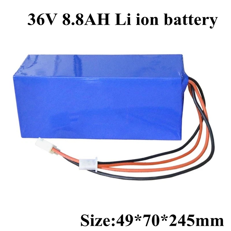 Е-байка 36В 8.8Ah Li-Ion Батарея литий-полимерные 36V 8.8ah для электрический велосипедный скутер инвалидной коляске с BMS+ 2A зарядки