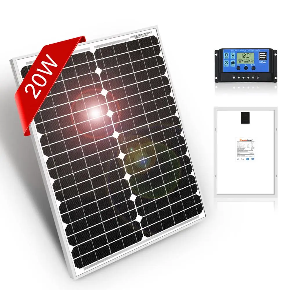 Anaka 20 w 18 v à prova dwaterproof água monocristalino painel solar com controlador de carga 12 v painel solar fotovoltaico china kit europa navio Anaka 20 w 18 v à prova dwaterproof água monocristalino painel solar com controlador de carga 12 v painel solar fotovoltaico china kit europa navio