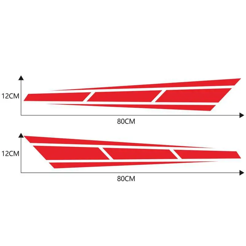 2 шт. автомобильные гоночные спортивные полосы 4,5 ''X 31,5'', виниловые наклейки, графика, грузовик, Наклейки на капот, автомобильные аксессуары - Название цвета: red